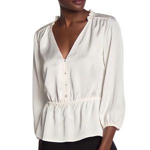 J. Crew V-neck button-detail peplum